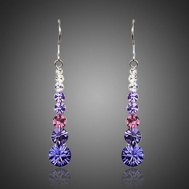 Round Crystal Drop Earrings - KHAISTA Fashion Jewellery