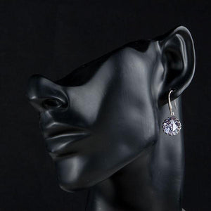 Round Cubic Zirconia Drop Earrings - KHAISTA Fashion Jewellery