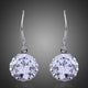Round Cubic Zirconia Drop Earrings