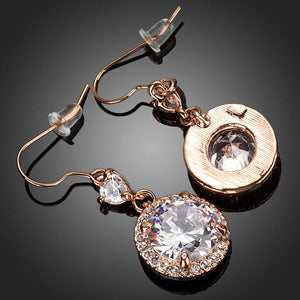 Round Cubic Zirconia Fashion Drop Earrings - KHAISTA Fashion Jewellery