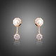Round CZ and Simulated Pearl Stud Earrings