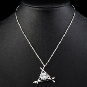 Round Cut Cubic Zirconia Pendant Necklace KPN0239 - KHAISTA Fashion Jewellery