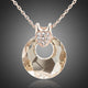 Round Link Chain Crystal Necklace