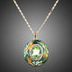 Round Ocean Waves Crystal Pendant Necklace