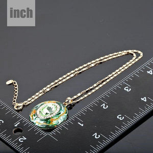 Round Ocean Waves Pendant Necklace - KHAISTA Fashion Jewellery