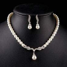 Load image into Gallery viewer, Round Pearl Strand Earrings and Necklace Jewelry Set - KHAISTA Fashion Jewellery
