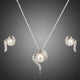 Round Pearl Stud Earrings and Necklace Set