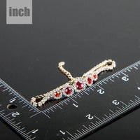 round red classic crystal bracelet detail view by KHAISTA
