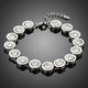 Round Rhinestone Chain Link Bracelet
