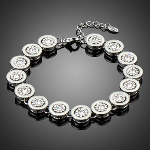 Round Rhinestone Chain Link Bracelet - KHAISTA Fashion Jewellery
