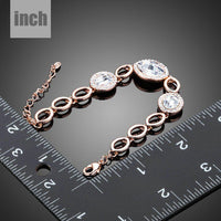 round rhinestone link chain bracelet detail view by KHAISTA