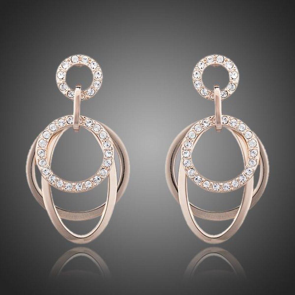Round Rhinestones Drop Earrings - KHAISTA Fashion Jewellery
