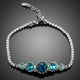Sea Blue Round Crystal Stud Bracelet