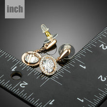 Load image into Gallery viewer, Round Shaped Cubic Zirconia Drop Earrings - KHAISTA Fashion Jewellery
