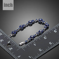 royal blue CZ toggle bracelet detail view by KHAISTA