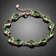 Royal Green Pear Cut Crystal Chain Bracelet