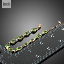 Load image into Gallery viewer, Royal Green Pear Design Chain Bracelet - KHAISTA Fashion Jewellery
