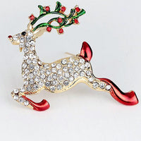 Close-up of crystals on Khaista reindeer brooch