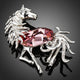 Crystal Racehorse Brooch Pin