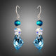 Sea Blue Crystal Drop Earrings