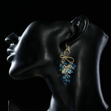 Load image into Gallery viewer, Sea Blue Crystal Drop Earrings - KHAISTA Fashion Jewellery
