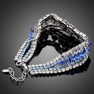 Sea Blue Princess Style Crystal Bracelet - KHAISTA Fashion Jewellery