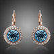 Sea Blue Round Crystal Earrings