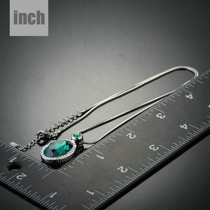 Sea Green Crystal Pendant Necklace - KHAISTA Fashion Jewellery