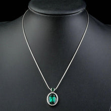 Load image into Gallery viewer, Sea Green Crystal Pendant Necklace - KHAISTA Fashion Jewellery
