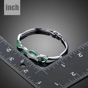 Sea Wave Crystal Bangle Bracelet - KHAISTA Fashion Jewellery