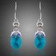 Sea Blue Rhinestone Crystal Drop Earrings