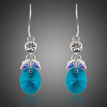 Load image into Gallery viewer, SeaBlue Rhinestone Crystal Drop Earrings - KHAISTA Fashion Jewellery
