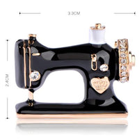 Sewing machine detail on Khaista crystal brooch