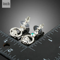 crystal sheep design dangle earrings detail view by KHAISTA