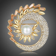 Load image into Gallery viewer, Shining Pearl Sunflower Brooch - KHAISTA Fashion Jewellery
