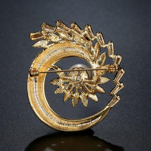 Shining Pearl Sunflower Brooch - KHAISTA Fashion Jewellery