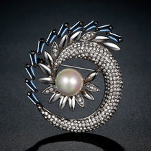 Load image into Gallery viewer, Shining Rhinestone Pearl Sunflower Large Brooch - KHAISTA Fashion Jewellery
