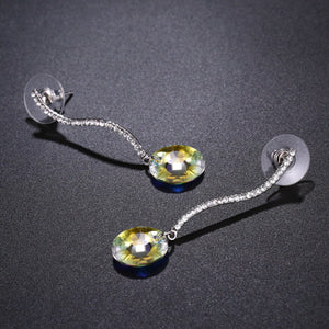 Shiny Arc Long Dangle Drop Earrings -KPE0331 - KHAISTA Fashion Jewellery
