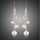 Simulated Pearl Chain Dangle Hook Earrings