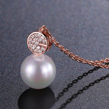 Load image into Gallery viewer, Simulated Pearl Dazzling Pendant Necklace KPN0246 - KHAISTA Fashion Jewellery
