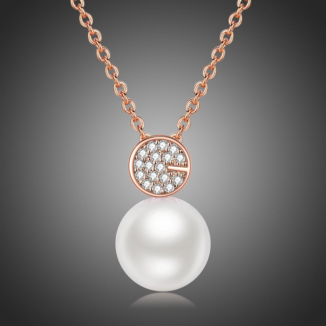 Simulated Pearl Dazzling Pendant Necklace KPN0246 - KHAISTA Fashion Jewellery