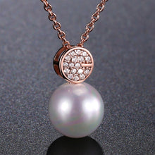 Load image into Gallery viewer, Simulated Pearl Dazzling Pendant Necklace KPN0246 - KHAISTA Fashion Jewellery
