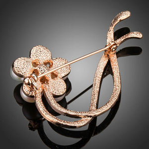 Simulated Pearl Flower Brooch - KHAISTA Fashion Jewellery