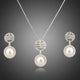 Simulated Pearl Necklace and Earrings Set