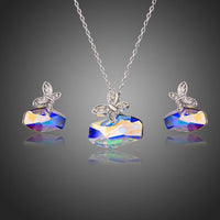 Khaista sitting butterfly crystal casual jewellery set