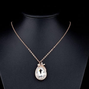 Sitting Butterfly on Big Crystal Necklace - KHAISTA Fashion Jewellery