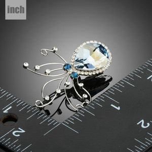 Sky Blue Octopus Brooch Pin - KHAISTA Fashion Jewellery