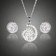 Snail Spiral Crystal Stud Earrings and Necklace Set