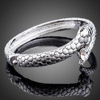Close up detail of KHAISTA crystal snake design bangle