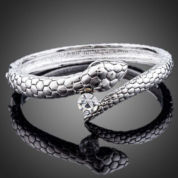 KHAISTA crystal snake design bangle on white background